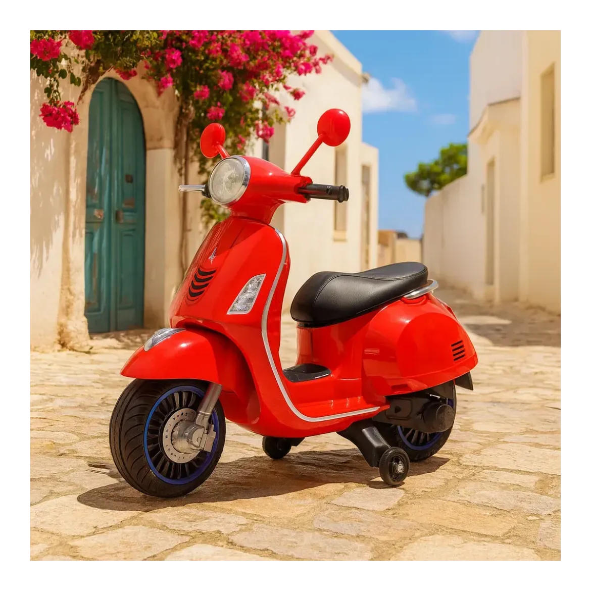 Scooter Elettrico per Bambini Happy Rosso Doppia Velocità e MP3