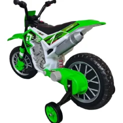 Scooter Motorino Elettrico per Bambini a Batteria 12 Volt Verde Moto da Cross
