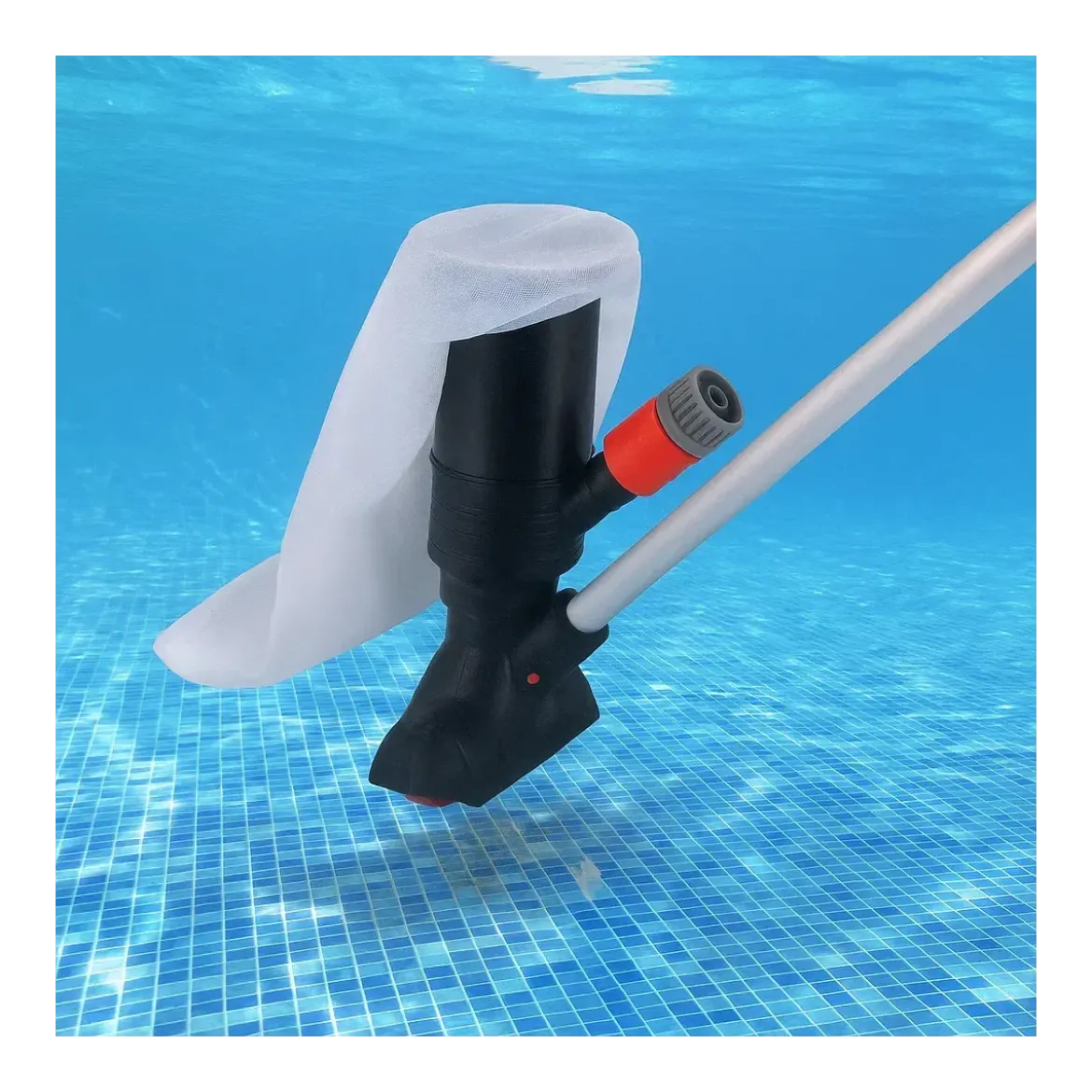 Scopa Aspirante per Piscina con Filtro Integrato e Manico 120 cm