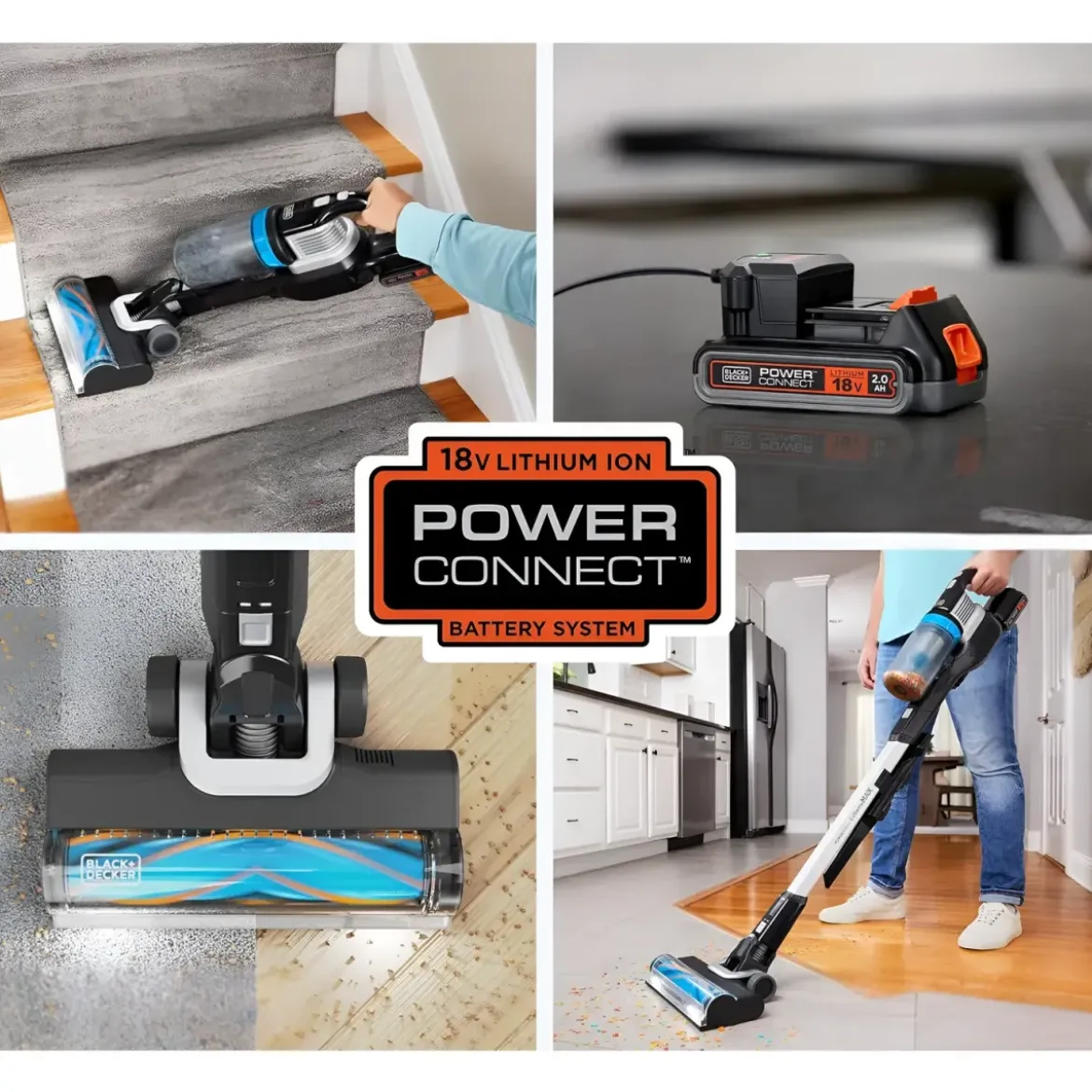 Scopa Elettrica Black+Decker 18V Ricaricabile Multiciclonica 3 Velocità