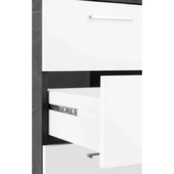 Scrivania Angolare Ufficio 180x160 cm con 3 Cassetti Bianco Grigio