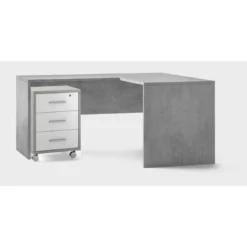 Scrivania Angolare 160x150 cm Cemento Moderna Angolo da Ufficio Studio