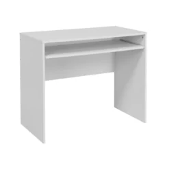 Scrivania Bianca 90 cm con Piano Estraibile PortaPc Tavolo Cameretta Salvaspazio