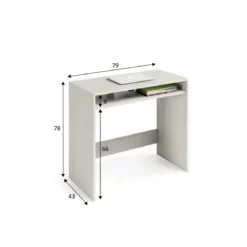 Scrivania 80 Bianca Porta Pc Salvaspazio con Ripiano Ufficio Consolle Moderna