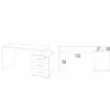 Scrivania 155 cm Noce Nero con Cassettiera in Legno Ufficio Cameretta