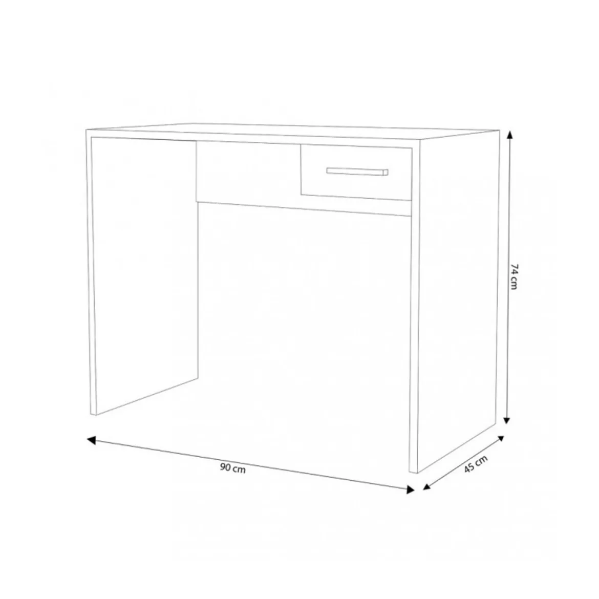 Scrivania con Cassetto in Legno di Quercia Porta Pc per Ufficio o Studio