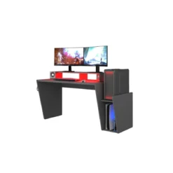 Scrivania da Gaming 130cm con luci a led e porta cuffie