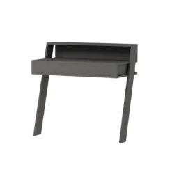 Scrivania da Parete Antracite 94x50 cm per Ufficio Coworking Bordi PVC