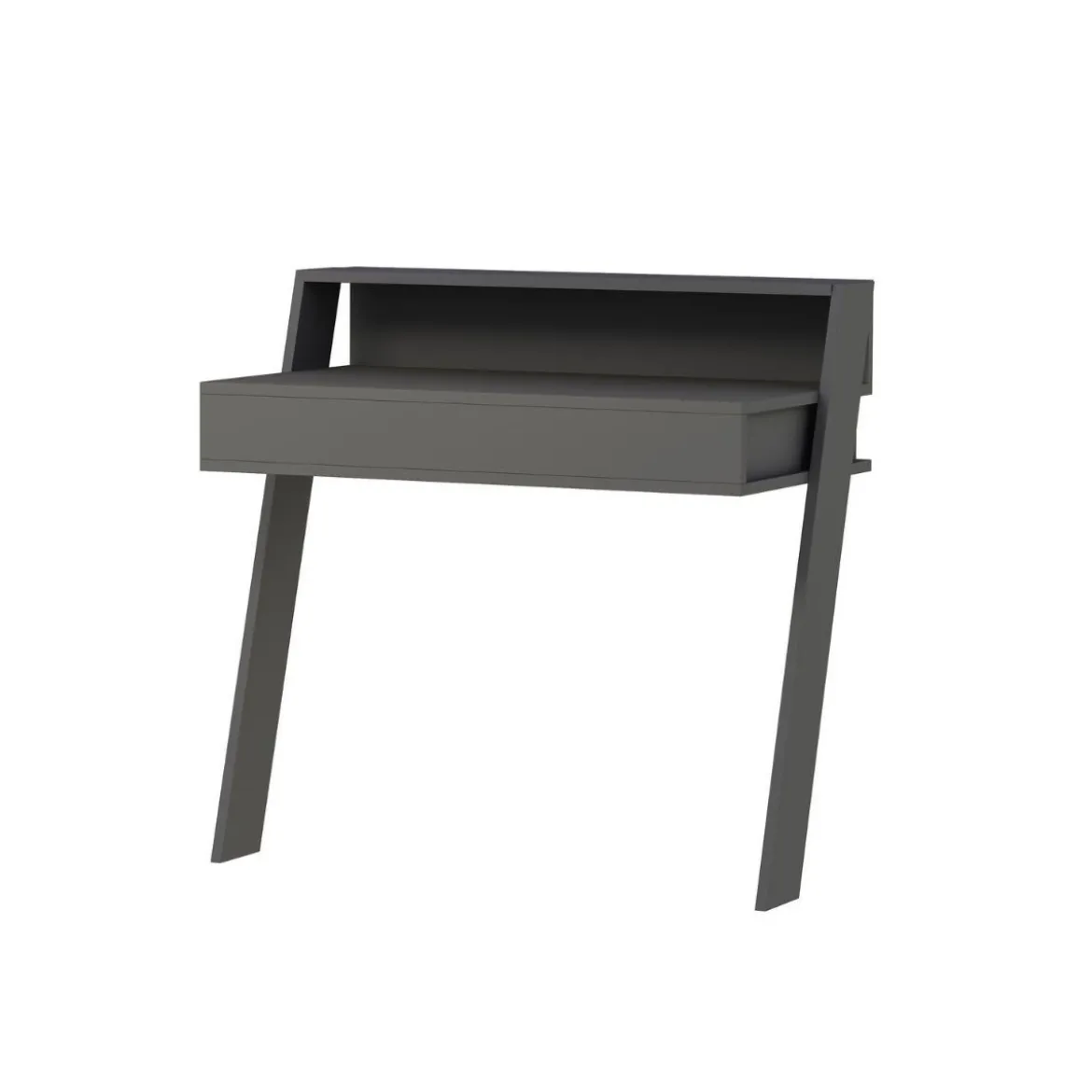Scrivania da Parete Antracite 94x50 cm per Ufficio Coworking Bordi PVC