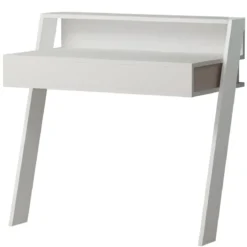Scrivania da Parete con Cassetto Bianco Salvaspazio per Studio Ufficio