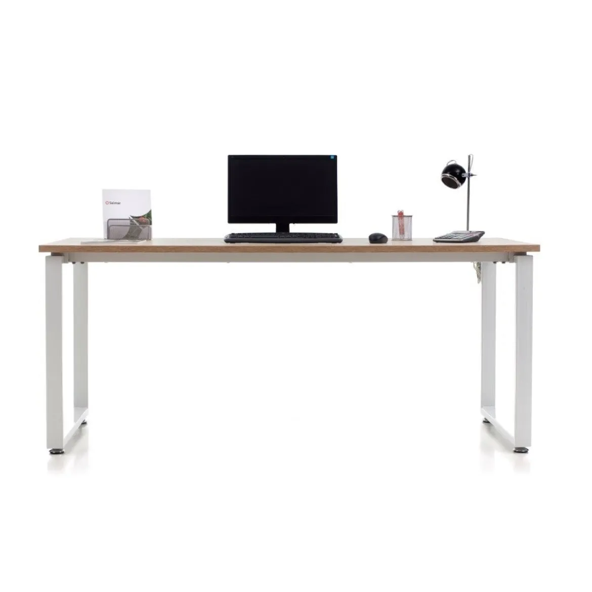 Scrivania Grande Moderna Rovere 180 Portapc Computer Bimbi Tavolo in Legno Ferro
