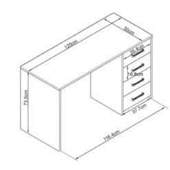 Scrivania in Legno di Quercia Porta Pc per Ufficio o Studio con Cassetti
