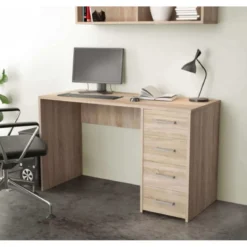Scrivania in Legno di Quercia Porta Pc per Ufficio o Studio con Cassetti