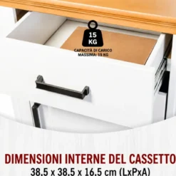 Scrivania in Legno Massello Bianco Rovere Cassetto Anta Camera Studio