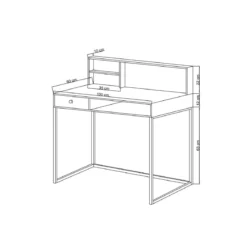 Scrivania Moderna Rovere 100x60 con Cassetto da Ufficio in Legno