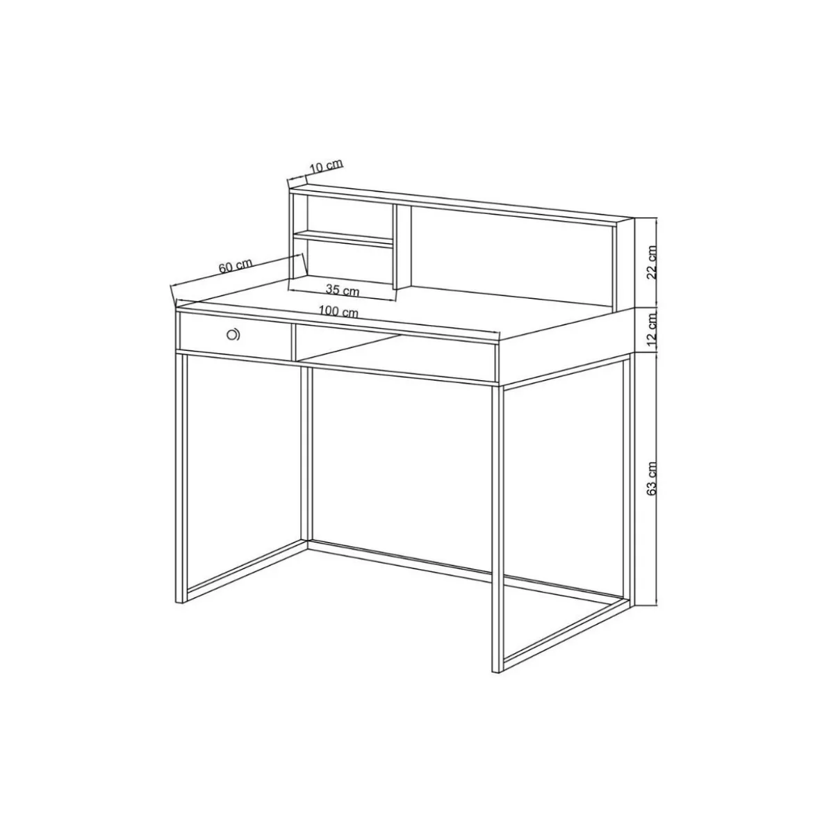 Scrivania Moderna Rovere 100x60 con Cassetto da Ufficio in Legno