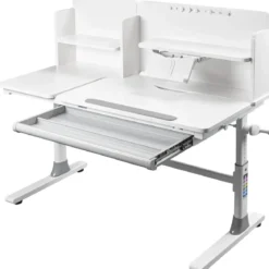Scrivania per Bambini 120x60 Regolabile con Piano Inclinabile Cassetto