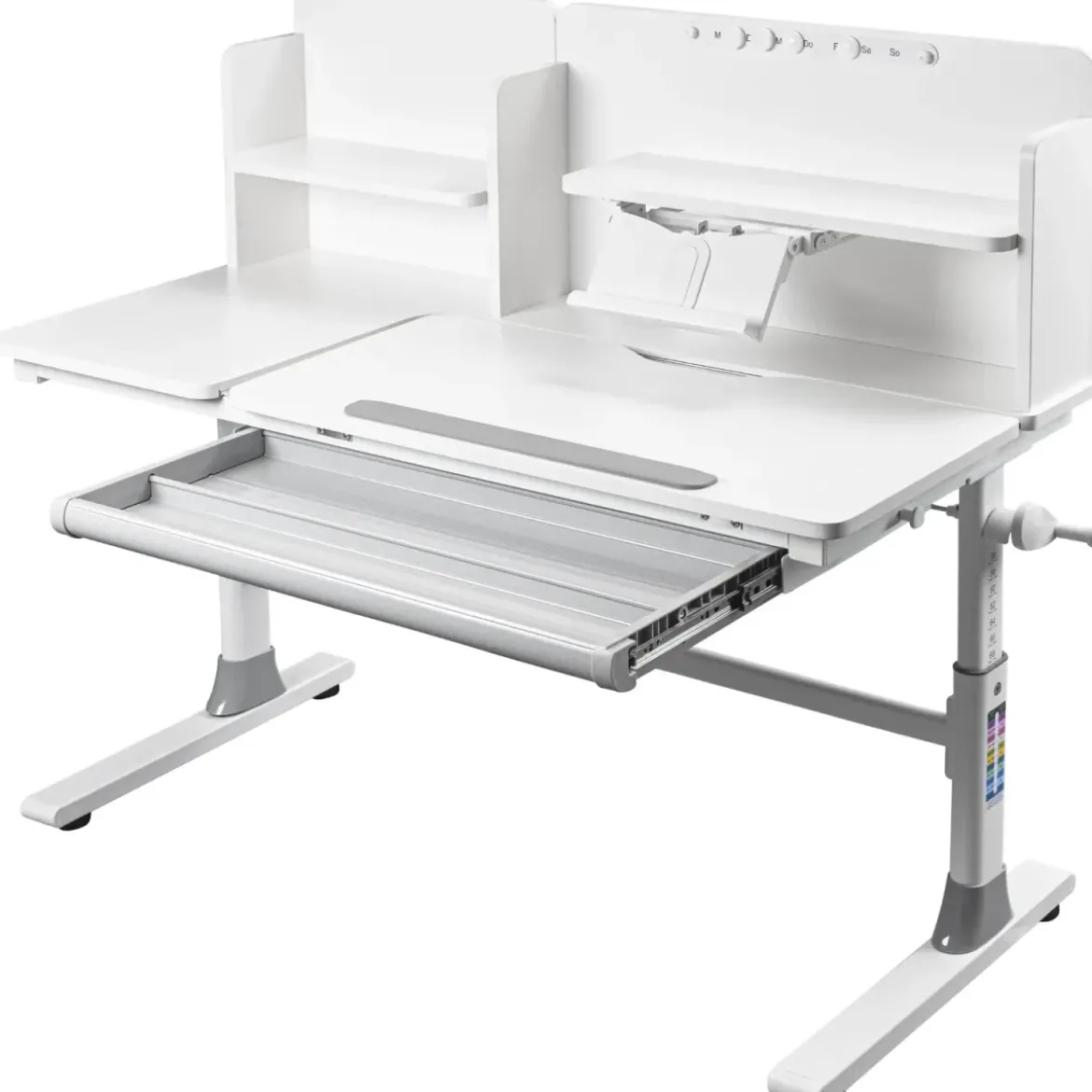 Scrivania per Bambini 120x60 Regolabile con Piano Inclinabile Cassetto