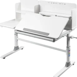 Scrivania per Bambini 120x60 Regolabile con Piano Inclinabile Cassetto