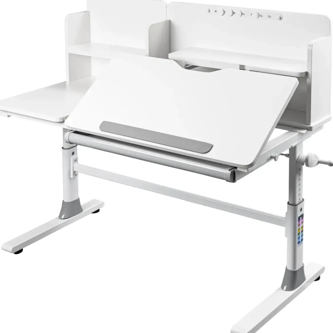 Scrivania per Bambini 120x60 Regolabile con Piano Inclinabile Cassetto