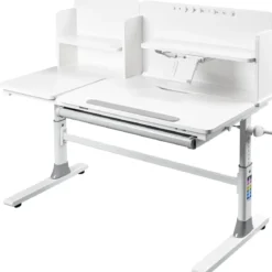 Scrivania per Bambini 120x60 Regolabile con Piano Inclinabile Cassetto