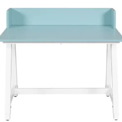 Scrivania Regolabile per Bambini 80x60 cm Bianco Azzurro Metallo MDF