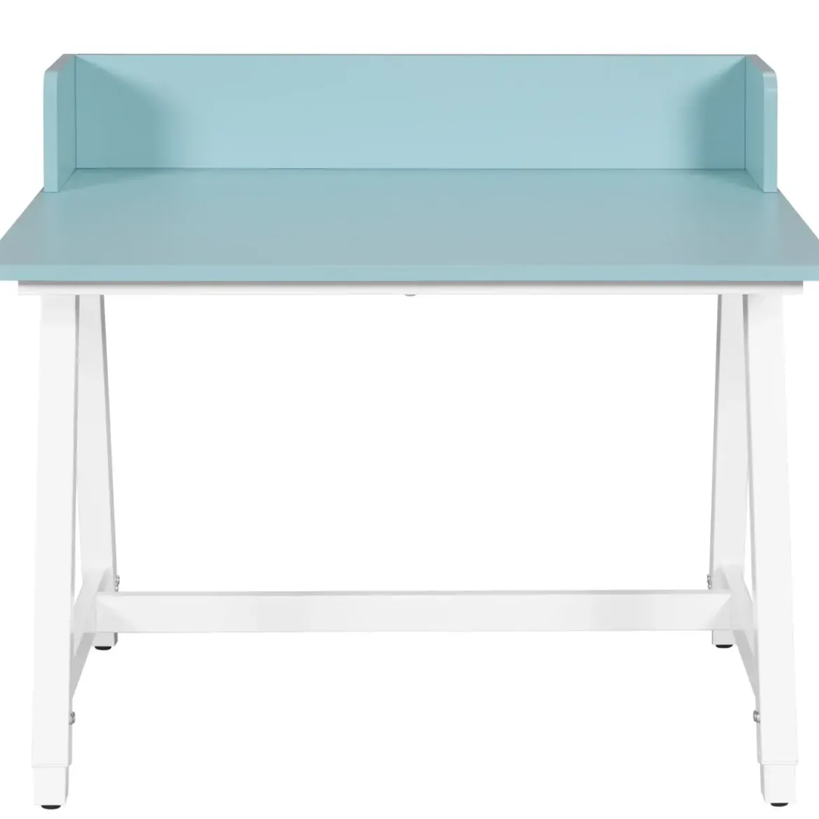 Scrivania Regolabile per Bambini 80x60 cm Bianco Azzurro Metallo MDF