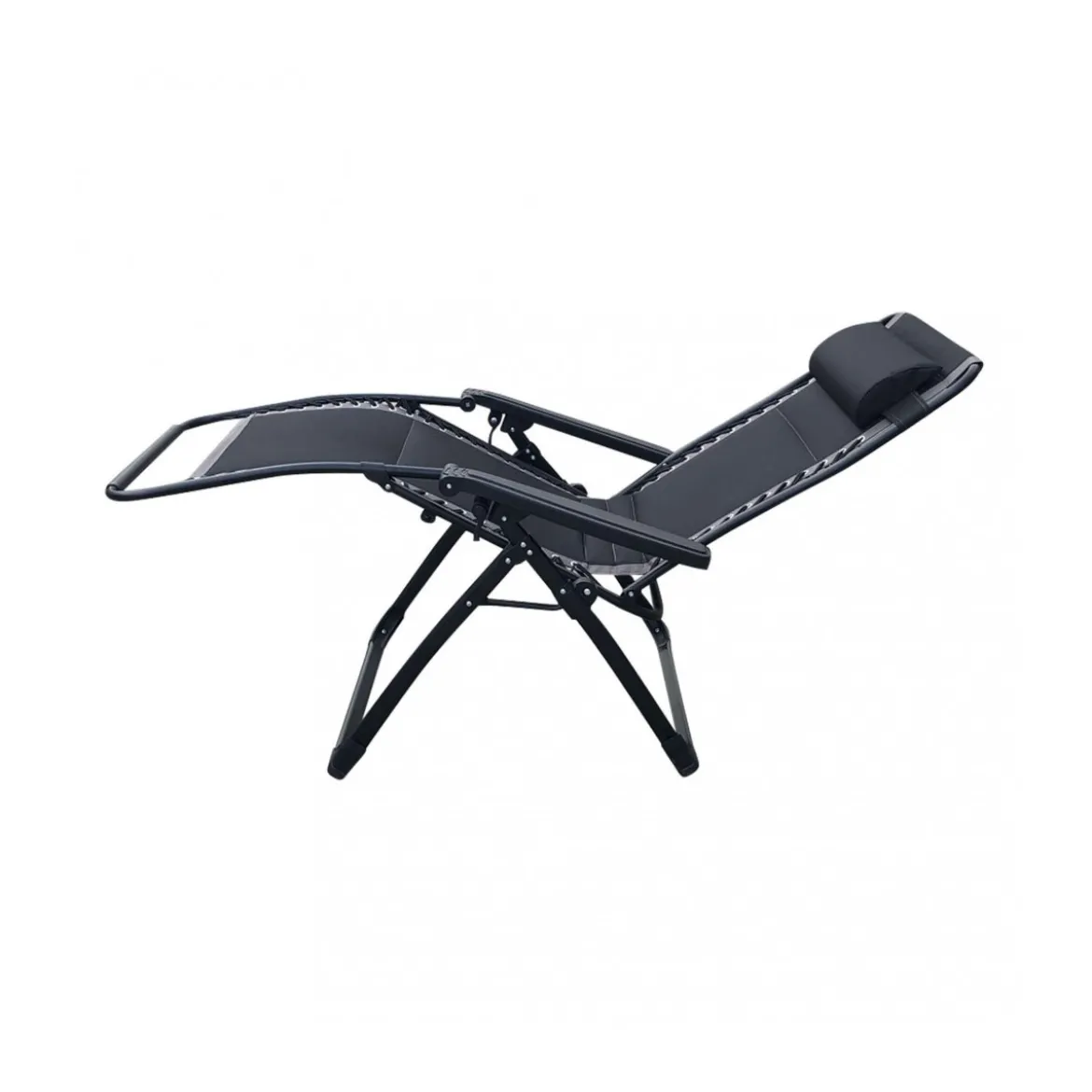 Sdraio Comfort con Braccioli Basculante Nero Spiaggia Giardino