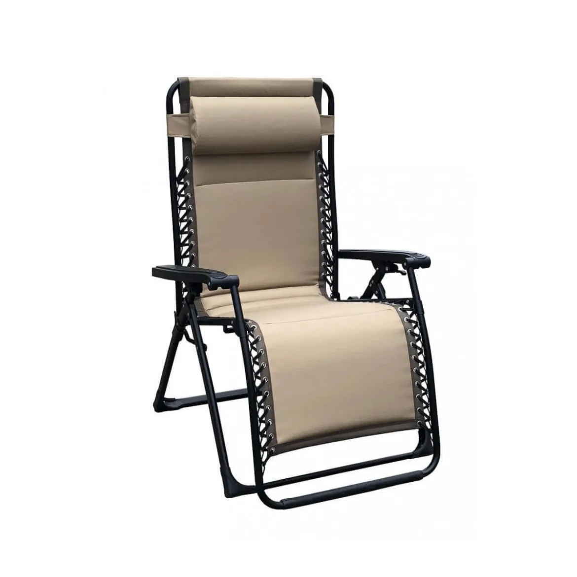 Sdraio Comfort da Esterno con Braccioli Basculante Marrone Spiaggia