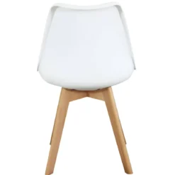 Sedia Bianca Cucina Sala da Pranzo Studio Gambe in Legno Moderna