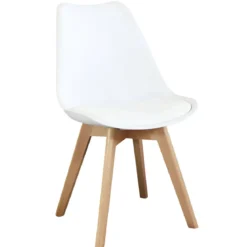 Sedia Bianca Cucina Sala da Pranzo Studio Gambe in Legno Moderna