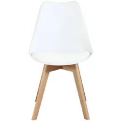 Sedia Bianca Cucina Sala da Pranzo Studio Gambe in Legno Moderna