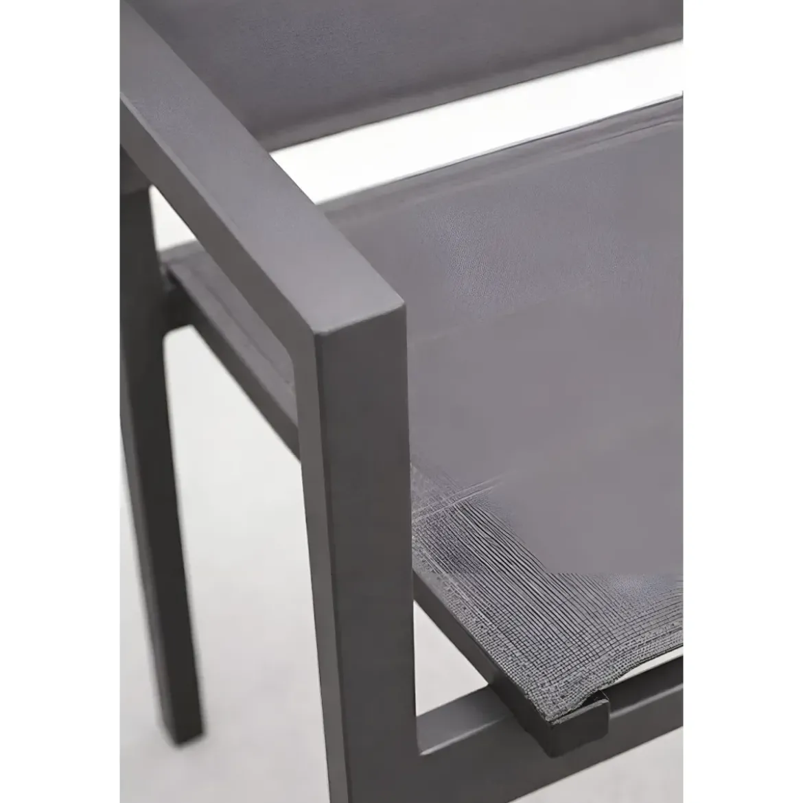 Sedia con Braccioli da Esterno Antracite Struttura Alluminio Textilene