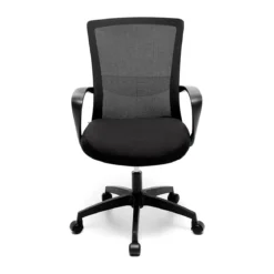 Sedia con ruote per Scrivania Nera Poltrona da Ufficio con Braccioli Ergonomica