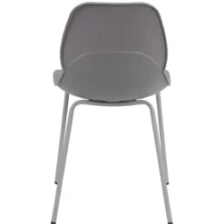 Sedia Cucina Moderna in Plastica Grigio con Gambe in Metallo Grigio