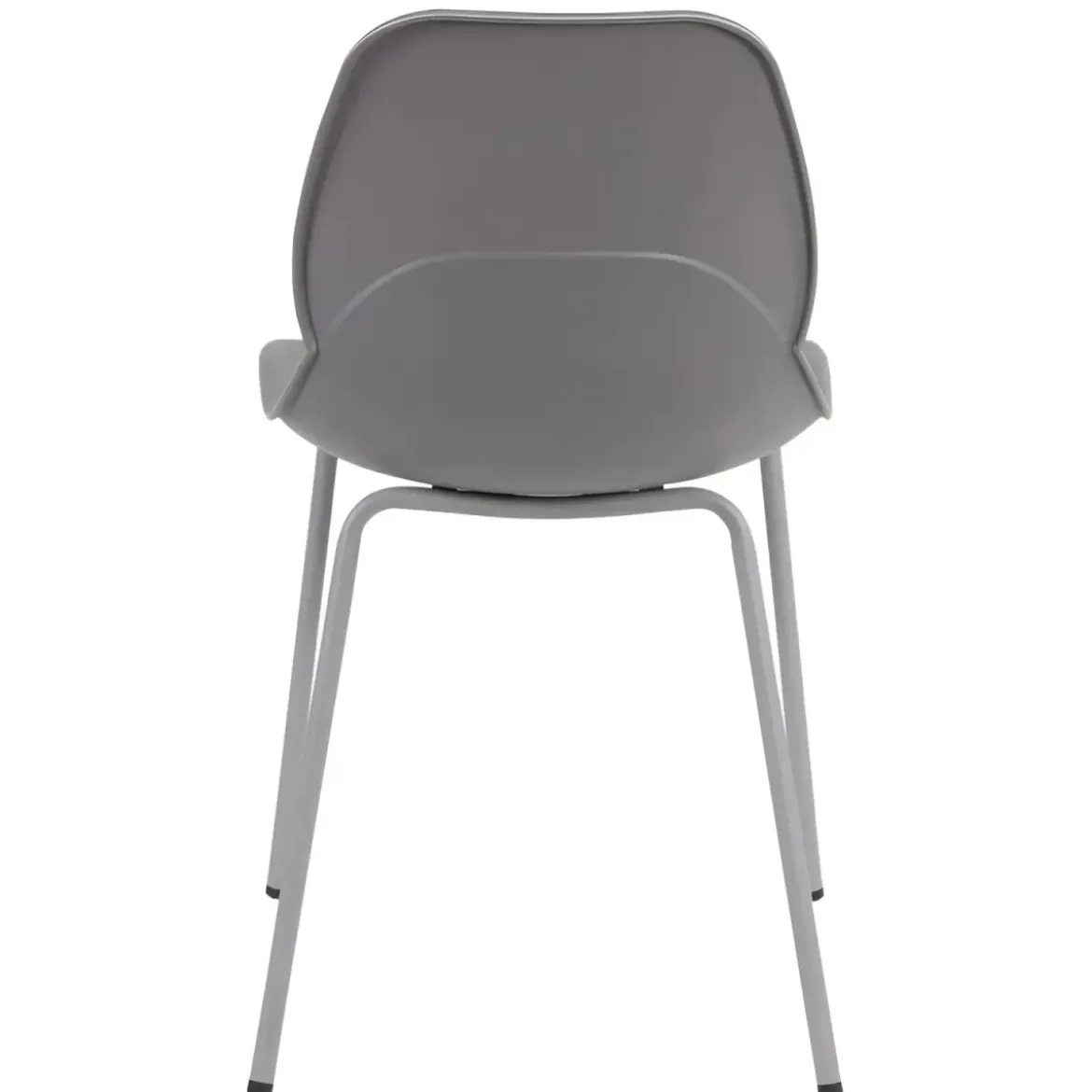 Sedia Cucina Moderna in Plastica Grigio con Gambe in Metallo Grigio