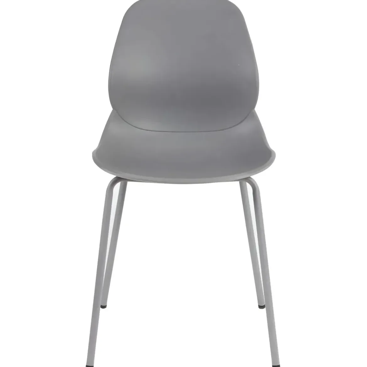 Sedia Cucina Moderna in Plastica Grigio con Gambe in Metallo Grigio