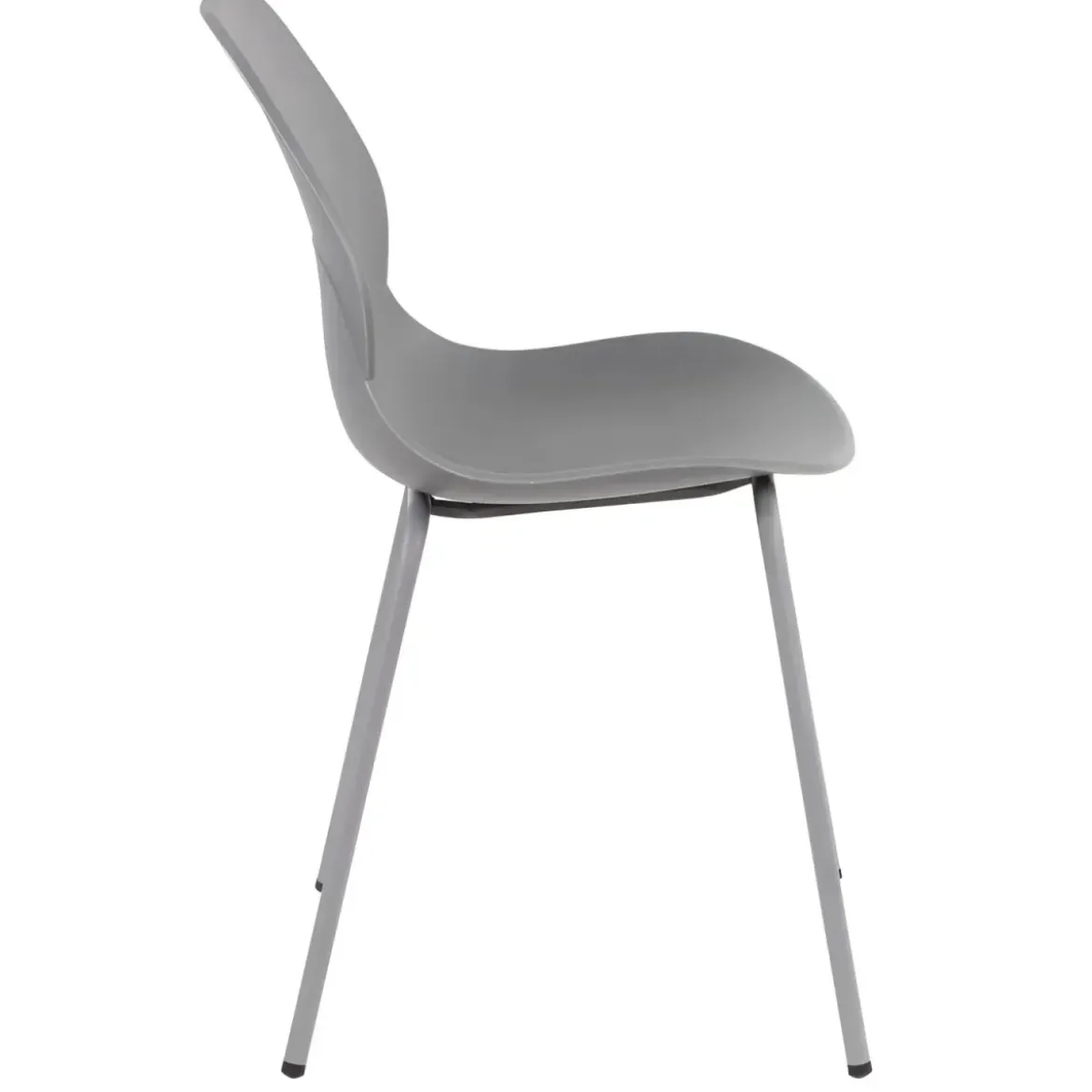 Sedia Cucina Moderna in Plastica Grigio con Gambe in Metallo Grigio