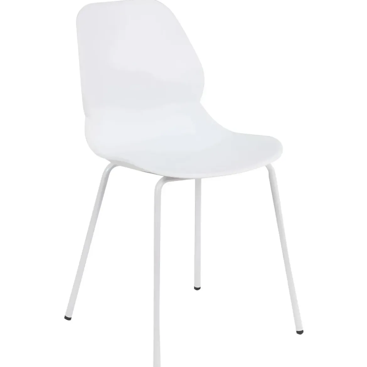 Sedia Cucina Moderna in Plastica Bianco con Gambe in Metallo Bianco