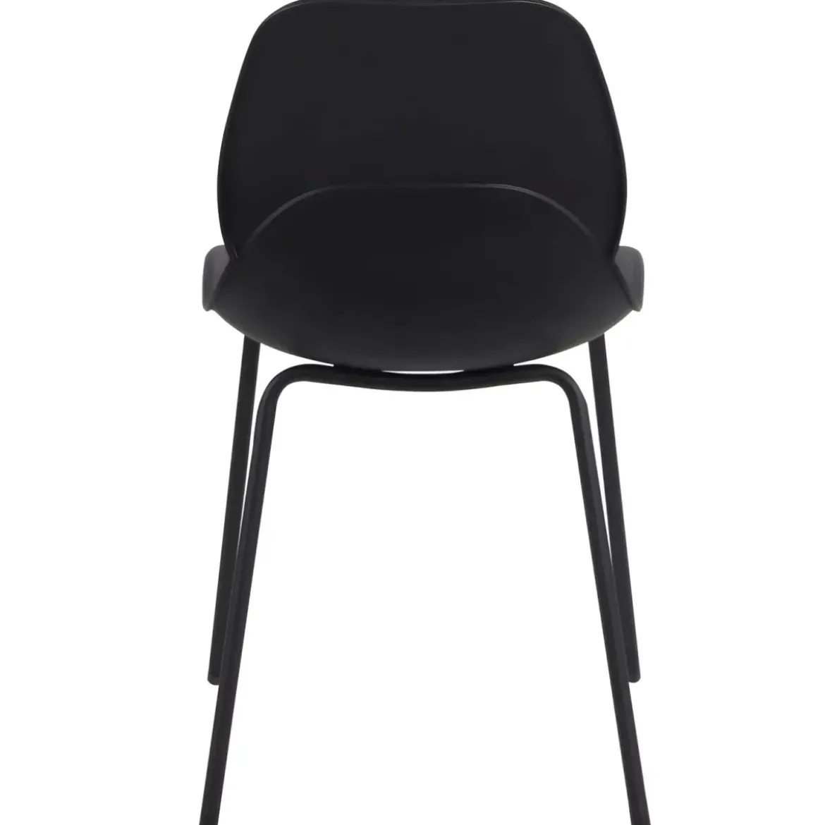 Sedia Cucina Moderna in Plastica Nero con Gambe in Metallo Nero