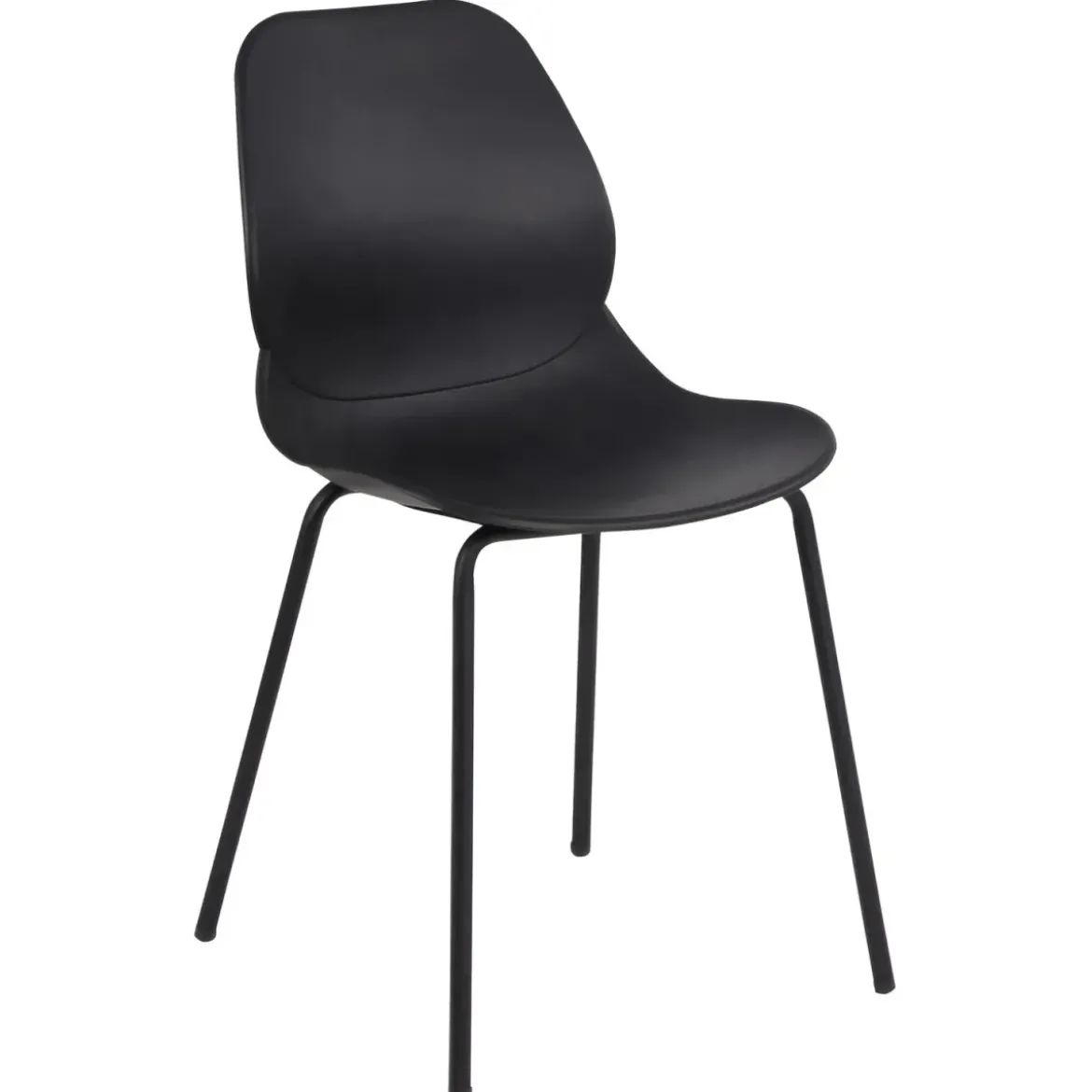 Sedia Cucina Moderna in Plastica Nero con Gambe in Metallo Nero