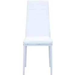 Sedia Cucina Moderna Metallo Bianco Seduta Imbottita Schienale Alto