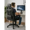 Sedia da Gaming in PVC con Imbottitura Nero Reclinabile Girevole