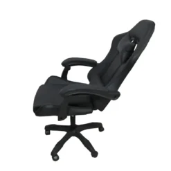 Sedia da Gaming in PVC con Imbottitura Nero Reclinabile Girevole