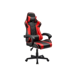 Sedia da Gaming Nero e Rosso con Seduta e Alzata Regolabile e Cuscini