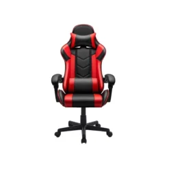 Sedia da Gaming Nero e Rosso con Seduta e Alzata Regolabile e Cuscini