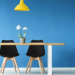 Sedia da Pranzo Moderna Gambe Legno Faccio Seduta Poliuretano Nero