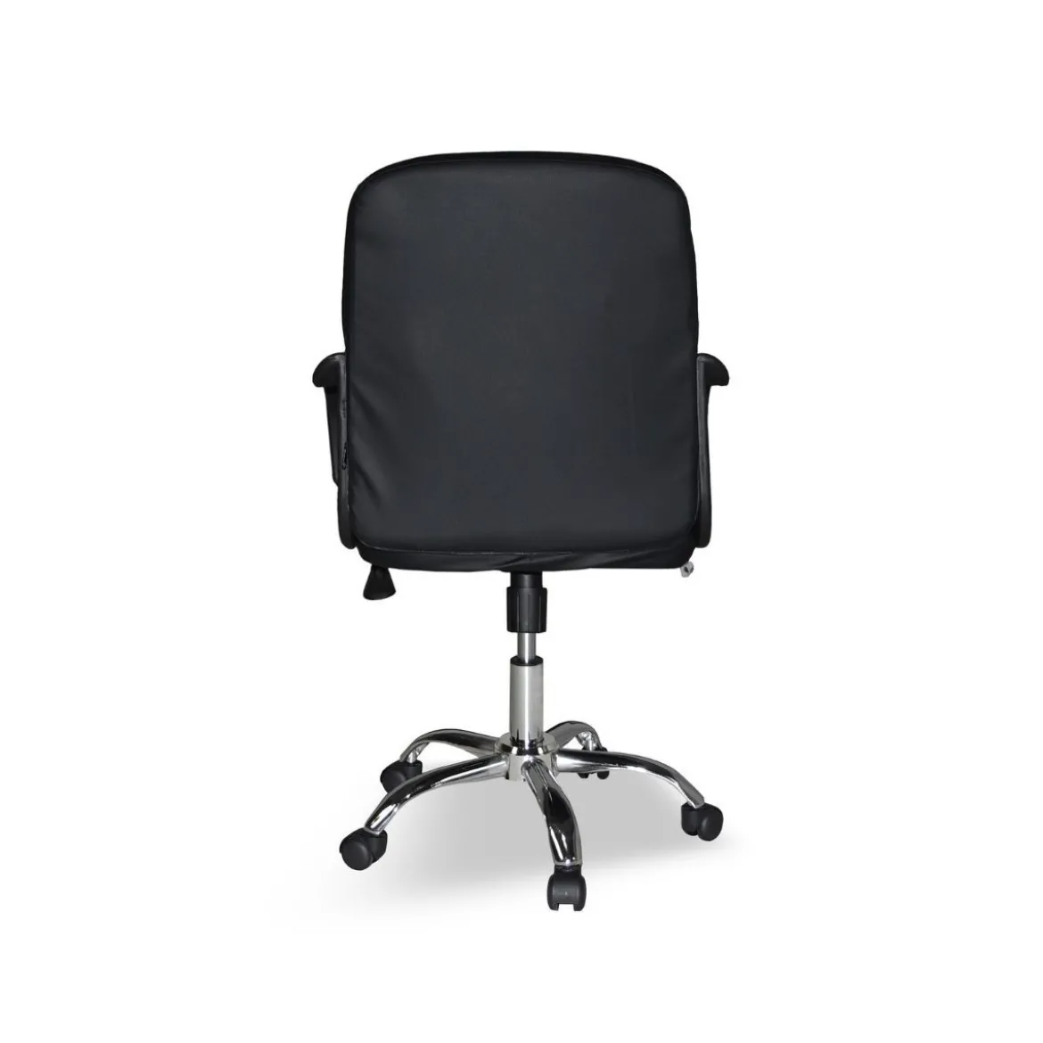 Sedia da Ufficio Direzionale in Ecopelle Nero con Base Cromata