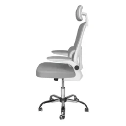 Sedia da Ufficio Ergonomica Grigio Schienale e Braccioli Regolabili