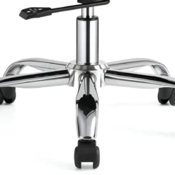Sedia da Ufficio in PVC Nero Regolabile Oscillante Moderna Schienale Alto